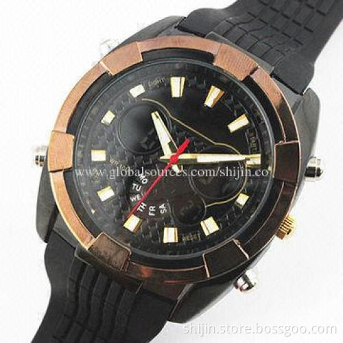 Men silicone strap multifunction watches